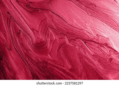 Liquid shimmer background,monochrome red trendy color of 2023. - Shutterstock ID 2237581297