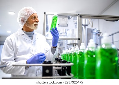 Liquid soap and detergent production. - Shutterstock ID 2237326475