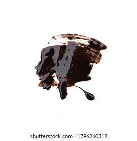 Liquid Tar Puddle Isolated On White Background.