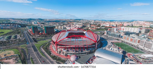 Lisabon / Portugal - March 2020: Estadio Da Luz, The Home Stadium Of SL Benfica Is Getting Ready For Euroleage Game.
