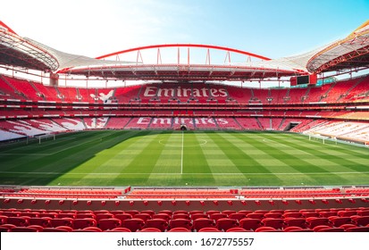 Lisabon / Portugal - March 2020: Estadio Da Luz, The Home Stadium Of SL Benfica Is Getting Ready For New Match Day