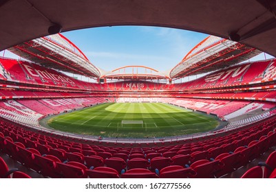 Lisabon / Portugal - March 2020: Estadio Da Luz, The Home Stadium Of SL Benfica Is Getting Ready For New Match Day