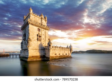 Lisbon, Belem Tower At Sunset, Lisboa - Portugal