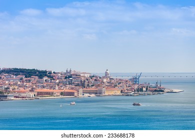 Lisbon On The Tagus River Bank, Central Portugal