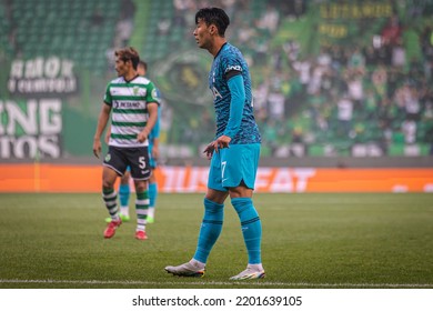 Lisbon, Portugal - 09 13 2022: UEFA Champions League Game Between Sporting CP And Tottenham Hotspur F.C; Heung-Min Son During Game