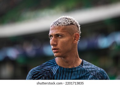 Lisbon, Portugal - 09 13 2022: UEFA Champions League Game Between Sporting CP And Tottenham Hotspur F.C; Richarlison During Warm Up