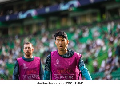 Lisbon, Portugal - 09 13 2022: UEFA Champions League Game Between Sporting CP And Tottenham Hotspur F.C; Heung-Min Son During Warm Up