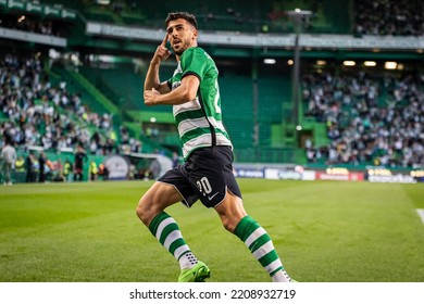 Lisbon, Portugal - 09 30 2022: Liga Bwin Game Between Sporting CP And Gil Vicente F.C; Paulinho Celebrates After Unallowed Goal