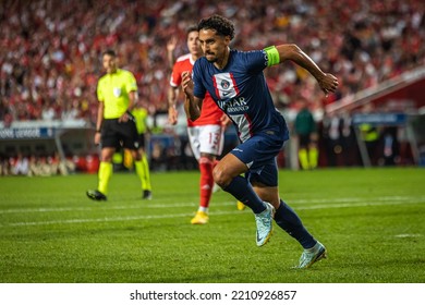 Lisbon, Portugal - 10 05 2022: UCL Game Between SL Benfica And Paris Saint-Germain F.C; Marquinhos Runs During Game 