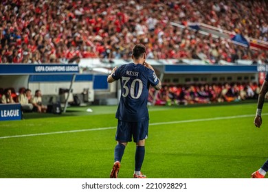 Lisbon, Portugal - 10 05 2022: UCL Game Between SL Benfica And Paris Saint-Germain F.C; Lionel Messi Celebrates After Scored Goal