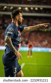 Lisbon, Portugal - 10 05 2022: UCL Game Between SL Benfica And Paris Saint-Germain F.C; Lionel Messi Celebrates After Scored Goal