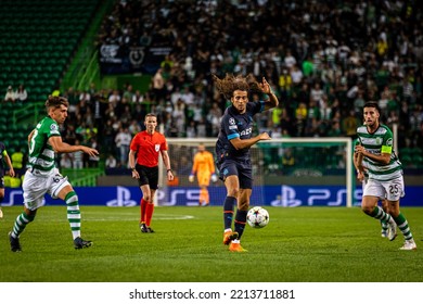 Lisbon, Portugal - 10 12 2022: UCL Game Between Sporting CP And Olympique De Marseille; Matteo Guendouzi With The Ball During Game