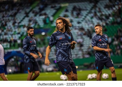 Lisbon, Portugal - 10 12 2022: UCL Game Between Sporting CP And Olympique De Marseille; Matteo Guendouzi During Warm Up