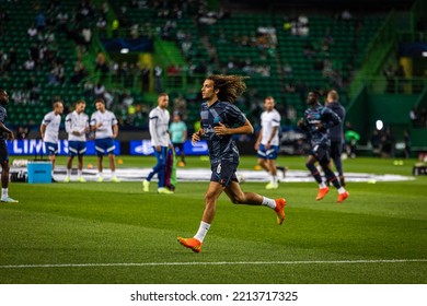 Lisbon, Portugal - 10 12 2022: UCL Game Between Sporting CP And Olympique De Marseille; Matteo Guendouzi During Warm Up