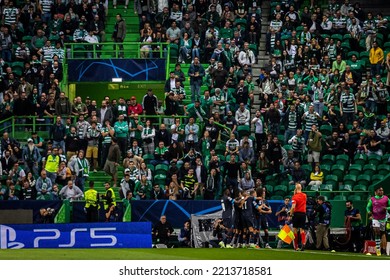 Lisbon, Portugal - 10 12 2022: UCL Game Between Sporting CP And Olympique De Marseille; Matteo Guendouzi Celebrates After Scored Goal