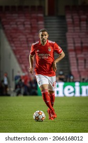 Lisbon, Portugal - 10 21 2021: UEFA Champions League Game - SL Benfica Vs FC Bayern Munchen; Estadio Da Luz; Adel Taarabt With The Ball