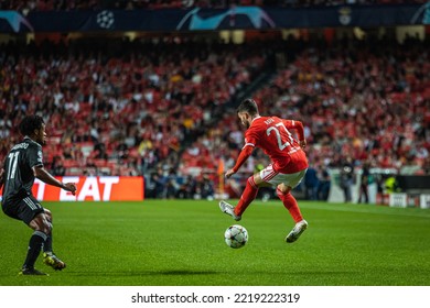 Lisbon, Portugal - 10 25 2022: UCL Game Between SL Benfica And Juventus FC; Rafael Silva With The Ball During Game