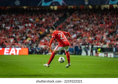 Lisbon, Portugal - 10 25 2022: UCL Game Between SL Benfica And Juventus FC; Rafael Silva With The Ball During Game