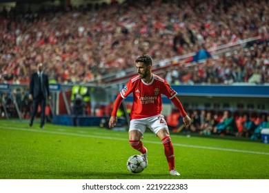 Lisbon, Portugal - 10 25 2022: UCL Game Between SL Benfica And Juventus FC; Rafael Silva With The Ball During Game