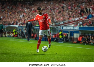 Lisbon, Portugal - 10 25 2022: UCL Game Between SL Benfica And Juventus FC; Rafael Silva With The Ball During Game