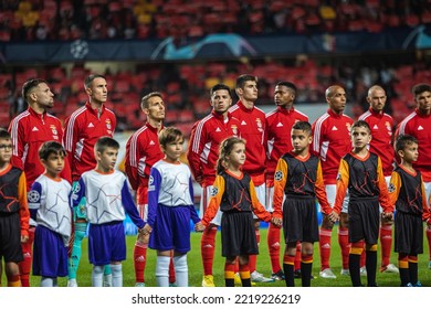 Lisbon, Portugal - 10 25 2022: UCL Game Between SL Benfica And Juventus FC; Benfica Players Before Game