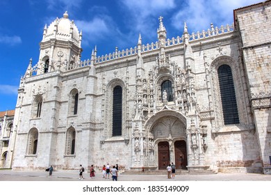 Lisbon / Portugal - 10 August 2020: Jerónimos Monastery Or Hieronymites Monastery In Belém