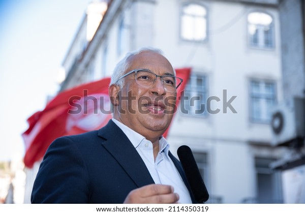 Lisbon, Portugal. 28 January 2022.\
AntÃ³nio Costa; Portuguese Prime Minister in the Socialist party\
rally for the 2022 legislative elections in Portugal\
