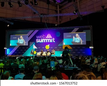 Lisbon, Portugal- 6 November, 2019: Attendees At On Of The Web Summit Talks