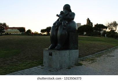 Lisbon, Portugal, August 09, 2013. Monument To Motherhood (Maternidade) In Jardim Amália Rodrigues Park