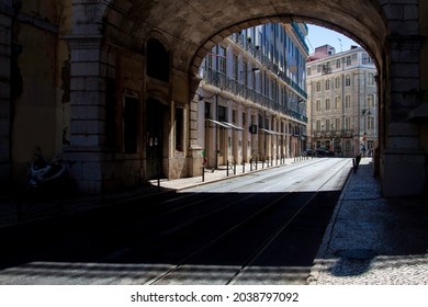 Lisbon, Portugal. August, 2021. Tunnel In Sao Paulo Street At Cais Do Sodré District In Lisbon