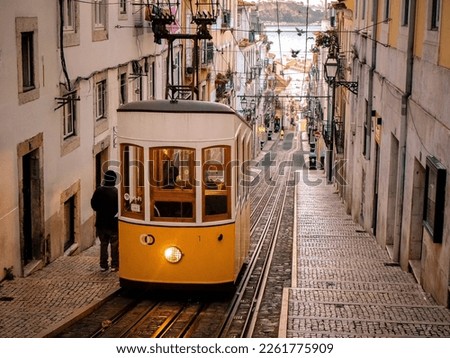 Lisbon Portugal beautiful yellow train