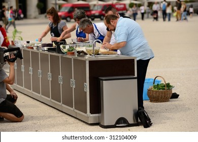 LISBON, PORTUGAL - CIRCA APRIL 2015: French TV Team Shoots New Season Of Master Chef Reality Show