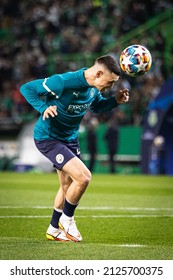 Lisbon, Portugal, Estadio Jose Alvalade - 02 15 2022: Champions League Best Of 16 - Sporting CP - Manchester City; Phil Foden During Warm Up