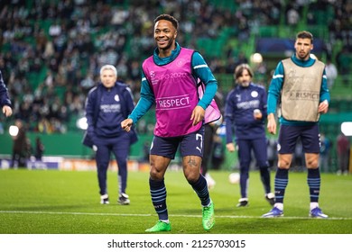 Lisbon, Portugal, Estadio Jose Alvalade - 02 15 2022: Champions League Best Of 16 - Sporting CP - Manchester City; Raheem Sterling During A Warm Up