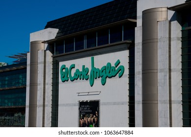 Lisbon. Portugal. January 28, 2018. Facade Of The Department Store El Corte Ingles (The English Cut Mall)