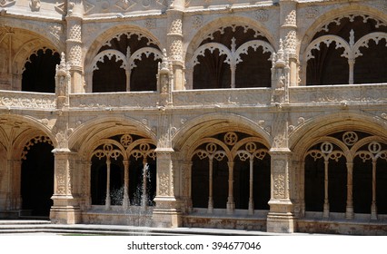 Lisbon, Portugal - july 3 2010 : the renaissance Jeronimos monastery built by the king Manuel the first in 1502
