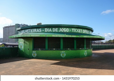 LISBON, PORTUGAL - JUNE 13, 2019: Ticket Office Outside Estádio José Alvalade In Lisbon, Portugal