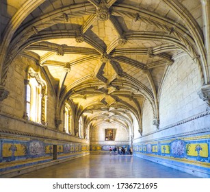 Lisbon, Portugal, March 2016 - Inner View Of Mosteiro Dos Jerónimos (Jeronimos Monastery)