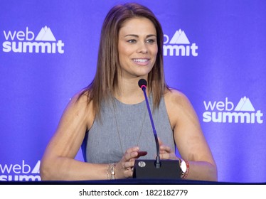 LISBON, PORTUGAL - NOVEMBER 6 2019: American MMA Fighter, Author & Model Paige VanZant, Speaks To The Media At Web Summit In Lisbon, Portugal.