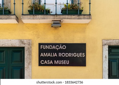 LISBON, PORTUGAL - OCTOBER 8, 2020: Beautiful View To Historic Amalia Rodrigues Fado Singer Museum House