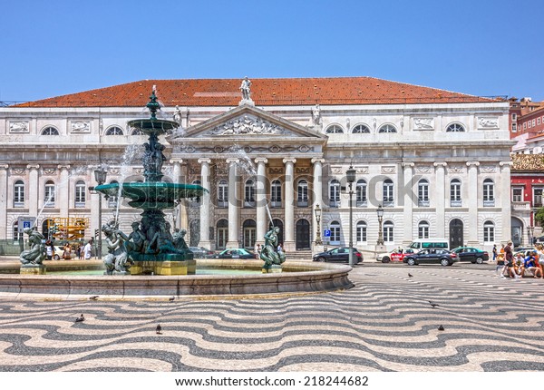 Lisbon Rossio Square Praca De Rossio Stock Photo Edit Now