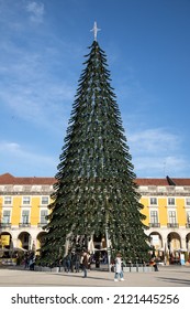 Lisbon|Portugal - 12|19|22: Christmas Tree At Terreiro Do Paço In Lisbon