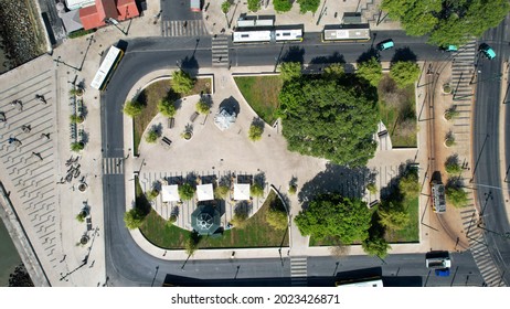 Lisbon,Portugal August 2021.From Above The Square Duque Da Terceira At Cais Do Sodré,