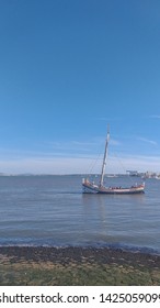 Lisbon/Portugal - Boat At Cais Do Sodré, Tejo River, Lisbon, Portugal 