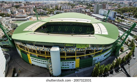 Lisbon,Portugal July 2021.Aerial View Of The José Alvalade Stadium, Home Of Sporting Clube Portugal.Portuguese, Eclectic And Multisport Club, Founded On July 1, 1906. 