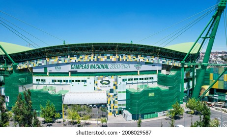 Lisbon,Portugal July 2021.Aerial View Of The José Alvalade Stadium, Home Of Sporting Clube Portugal.Portuguese, Eclectic And Multisport Club, Founded On July 1, 1906. 
