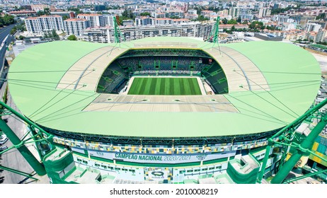 Lisbon,Portugal July 2021.Aerial View Of The José Alvalade Stadium, Home Of Sporting Clube Portugal.Portuguese, Eclectic And Multisport Club, Founded On July 1, 1906. 