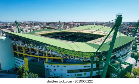 Lisbon,Portugal July 2021.Aerial View Of The José Alvalade Stadium, Home Of Sporting Clube Portugal.Portuguese, Eclectic And Multisport Club, Founded On July 1, 1906. 