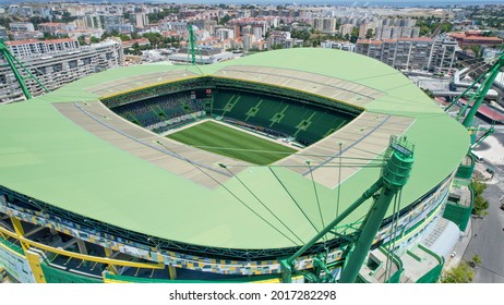 Lisbon,Portugal July 2021.Aerial View Of The José Alvalade Stadium, Home Of Sporting Clube Portugal.Portuguese, Eclectic And Multisport Club, Founded On July 1, 1906. 