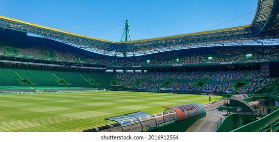 Lisbon,Portugal July 2021.Inside View Of The South Side Of José Alvalade Stadium, Home Of Sporting Clube Portugal.Portuguese, Eclectic And Multisport Club, Founded On July 1, 1906. 